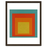 JOSEF ALBERS - HOMAGE TO THE SQUARE GREEN RED YELLOW ORANGE