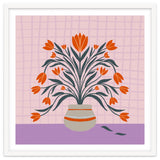 Tulips in a vase - orange and violet thumbnail