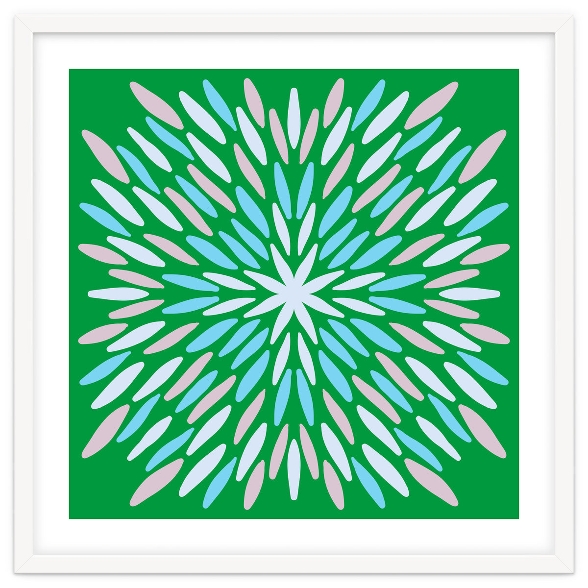 Petal Burst - green, blue, beige