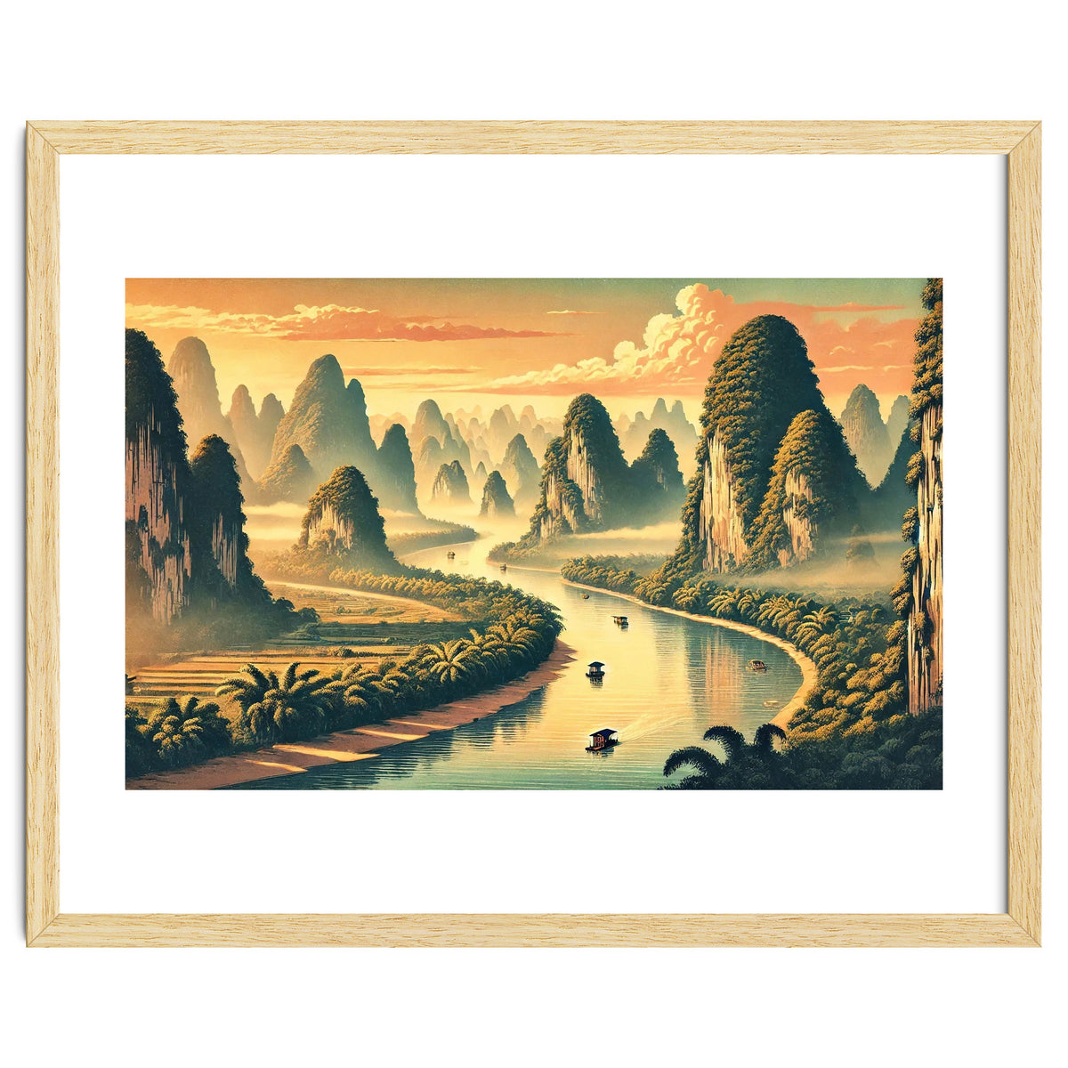 Vintage China, Guilin Karst Mountains Poster
