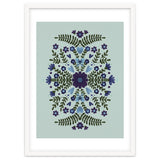 Flowers And Bows Blue And Green thumbnail