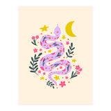 Lunar Snake  - lavander and cream (Print Only) thumbnail