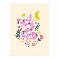 Lunar Snake  - lavander and cream (Print Only)