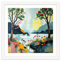 Serene Mountain Lake Landscape