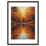 Golden Autumn Reflection: Impasto Forest Landscape thumbnail