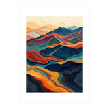 Abstract Mountain Landscape Art with Fluid Textures (Print Only) thumbnail