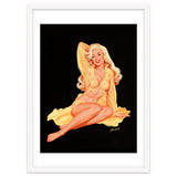 Pinup Girl Posing In Yellow Dress thumbnail