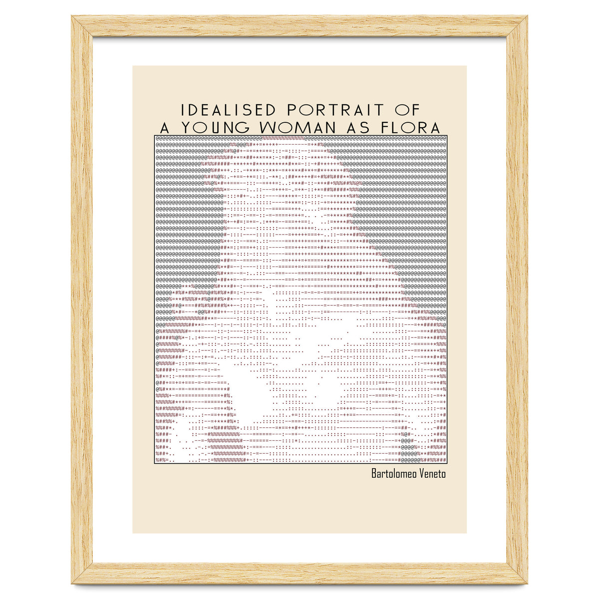 Idealised Portrait of a Young Woman as Flora – Bartolomeo Veneto (ascii art)