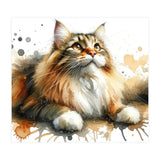 Majestic Cat With Watercolor Splashes (Print Only) thumbnail
