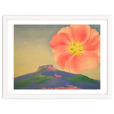 Georgia O’Keeffe – Hollyhock Pink with Pedernal (1937) | Vibrant Modernist Floral Landscape of New Mexico thumbnail