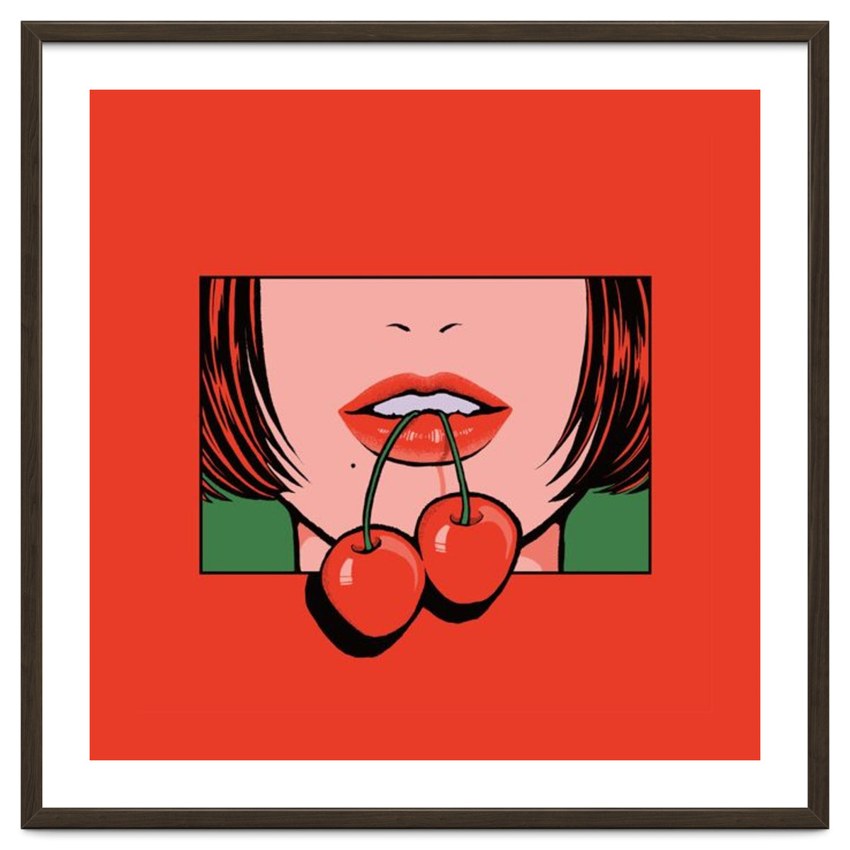 Pop Art Cherry Bold Lips With A Classic Design