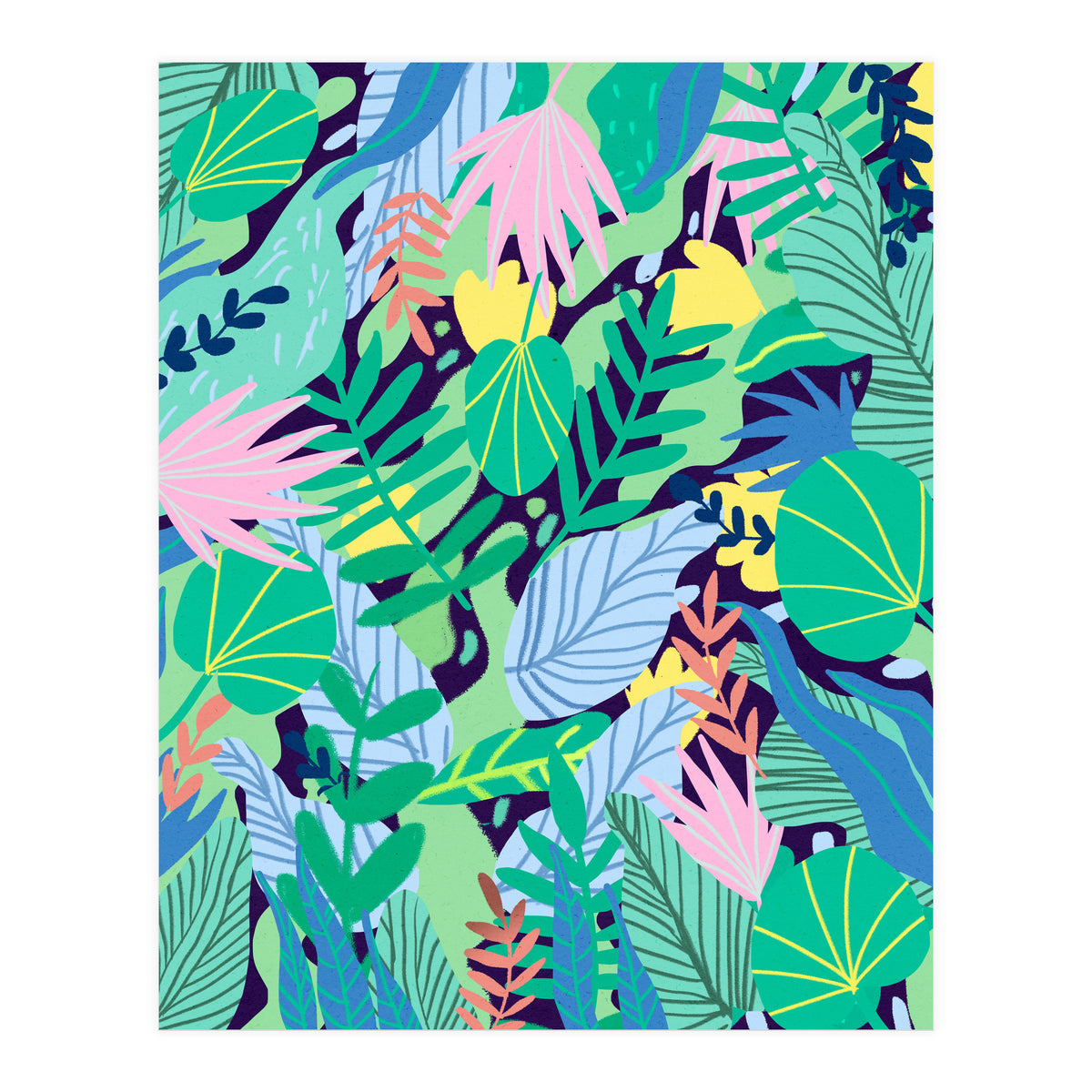 Wild Garden | Eclectic Contemporary Boho Jungle | Forest Meadow Botanical Nature Plants (Print Only)