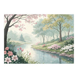 Springtime Blossoms: A Serene Garden Stream (Print Only) thumbnail