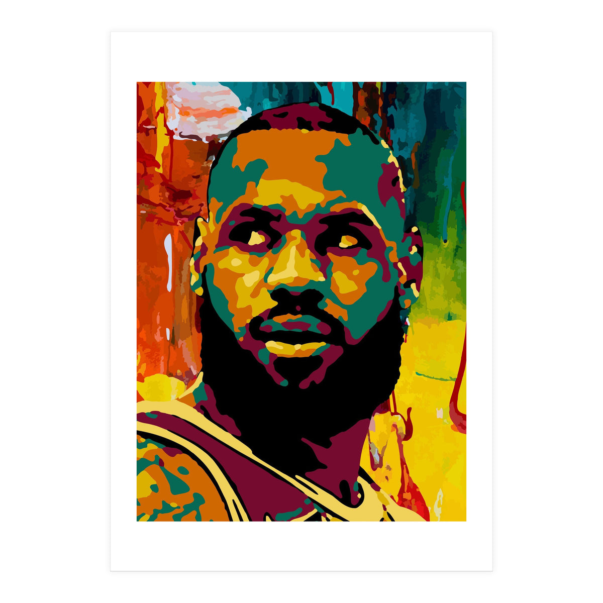 LeBron James Colorful abstract (Print Only)
