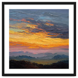 Vibrant Golden Hour Horizon Over Distant Mountain Ridges thumbnail
