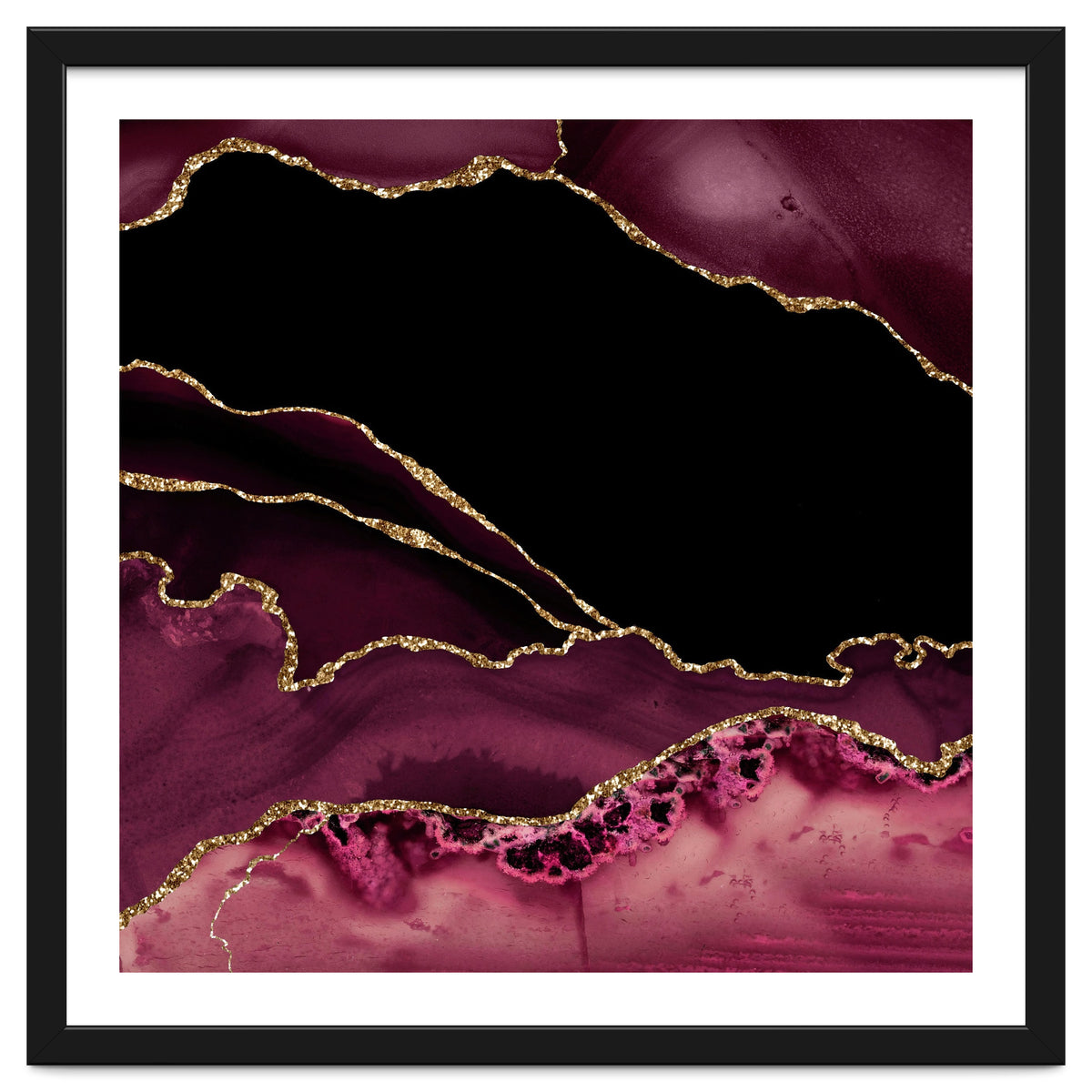 Burgundy & Gold Agate Texture 14