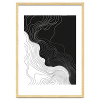 Abstract Black And White Wavy Lines Flowing
