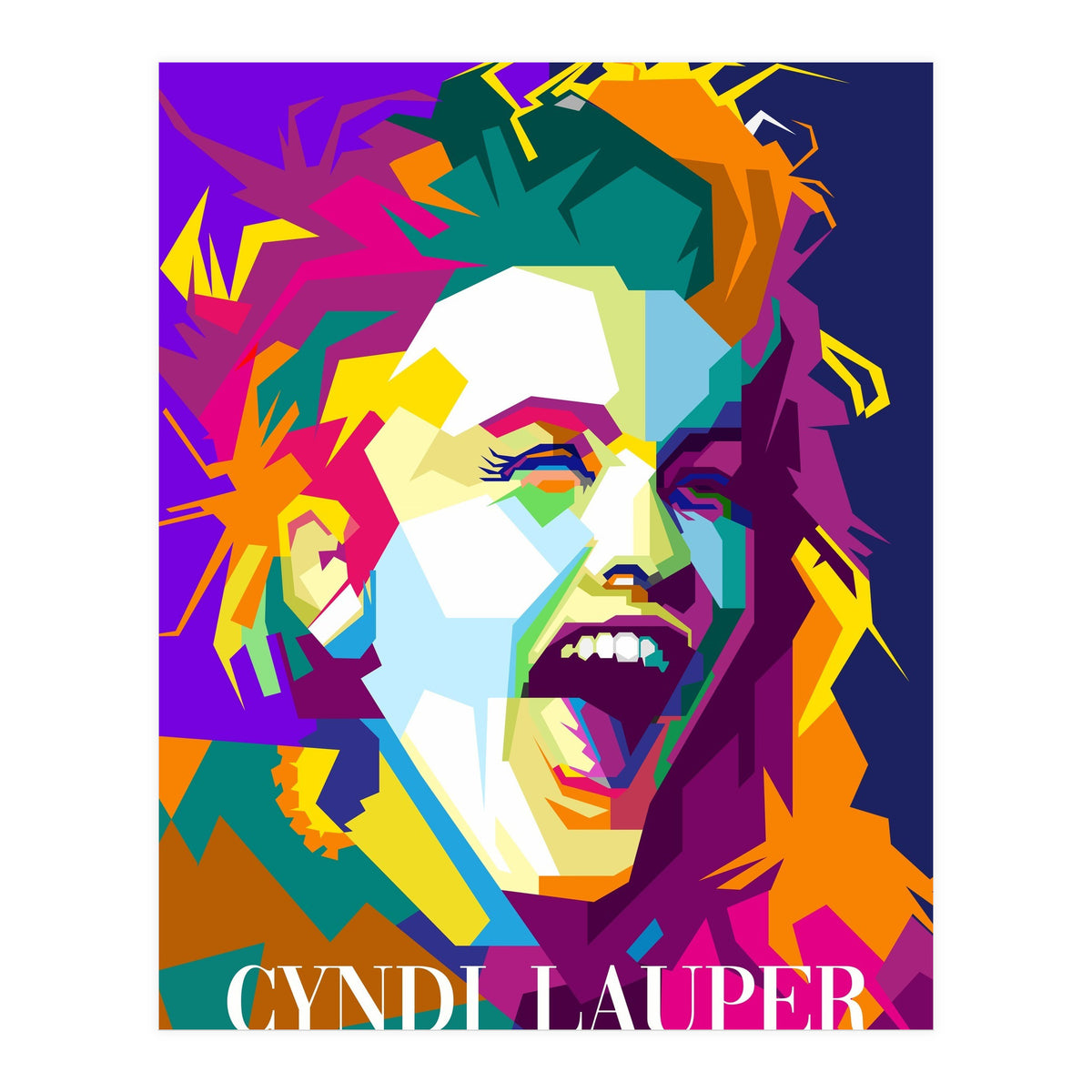 Cindy Lauper 80s Retro Singer Art WPAP (Print Only)