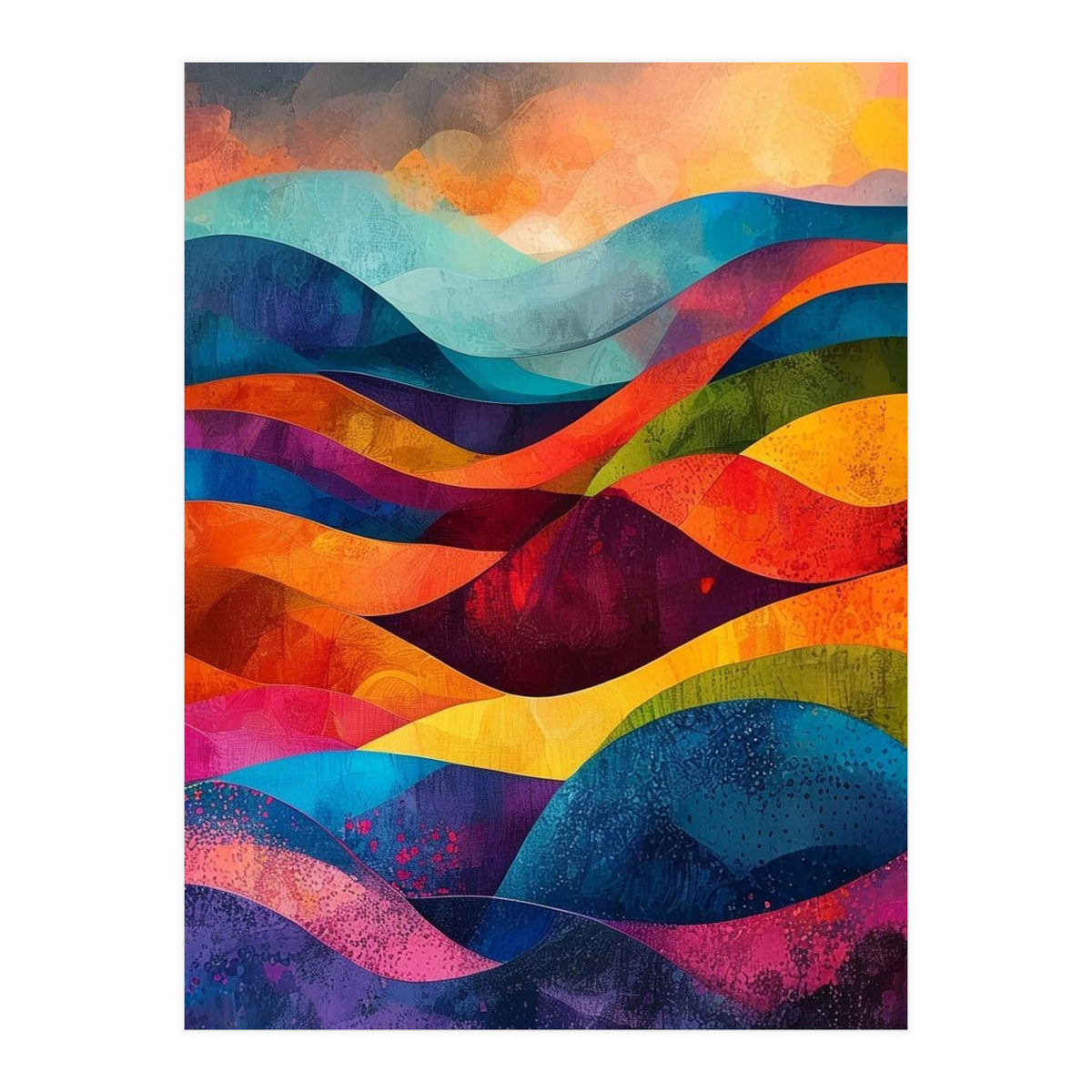 Abstract Rainbow Mountain Landscape (Print Only)