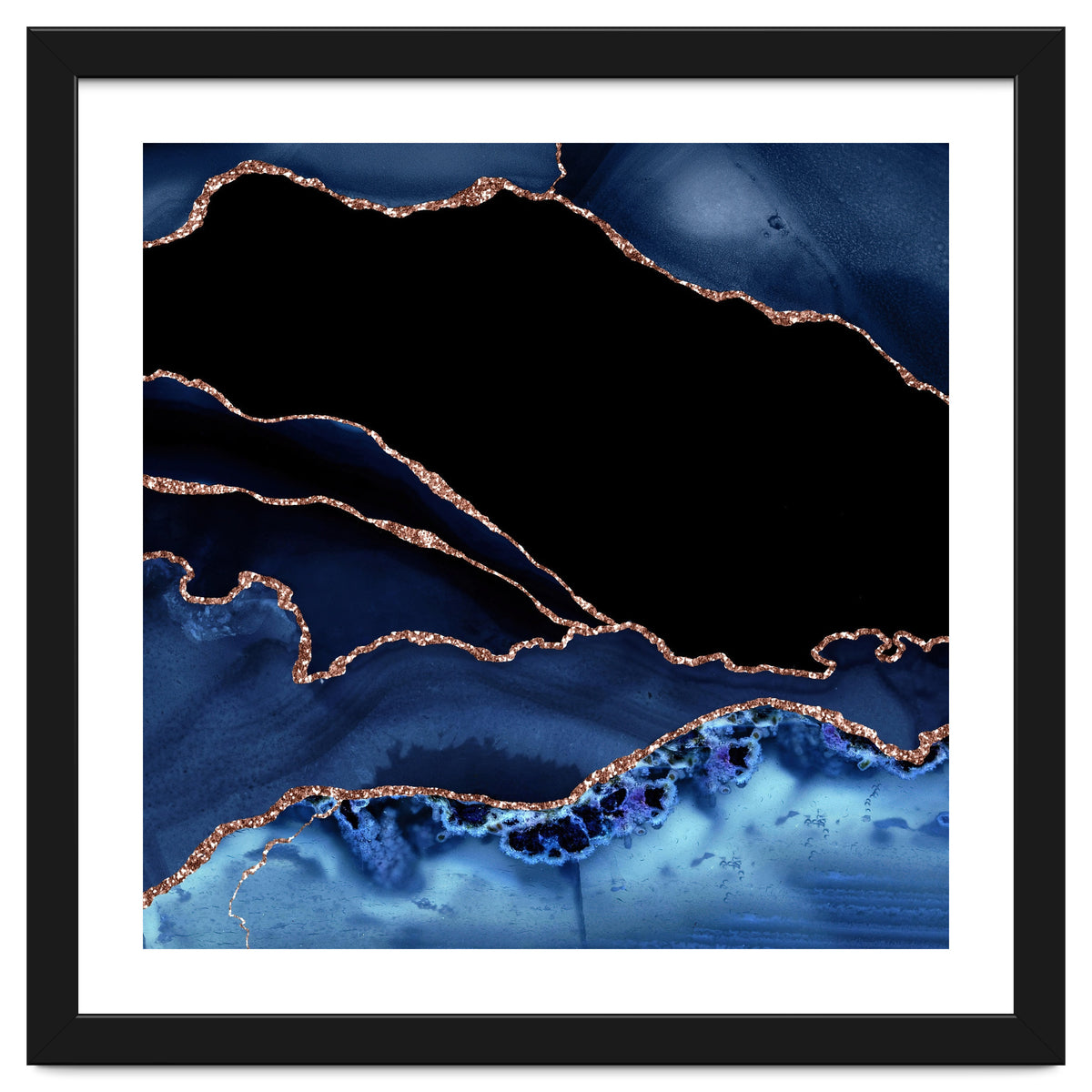 Navy & Rose Gold Agate Texture 14