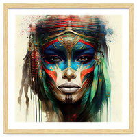 Turquoise Warrior Woman Portrait