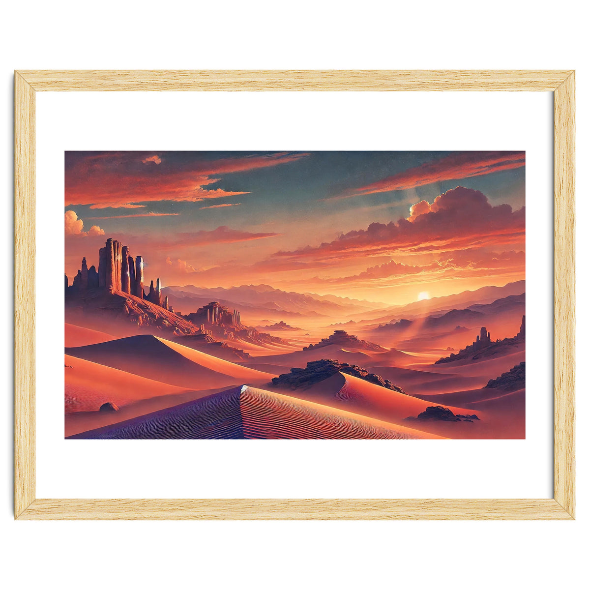 Vintage Chile, Atacama Desert Sunset Poster