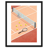 Tennis Court Art, Tennis Racket Illustration, Modern Sports Design thumbnail