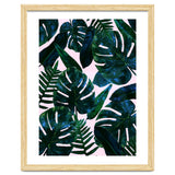 Tropical Nature Monstera Watercolor Painting, Botanical Jungle Dark Palm Illustration thumbnail
