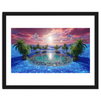 Oasis of Dreams: Surreal Tropical Landscape