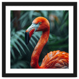 Close Up Of A Vibrant Orange Flamingo Bird thumbnail