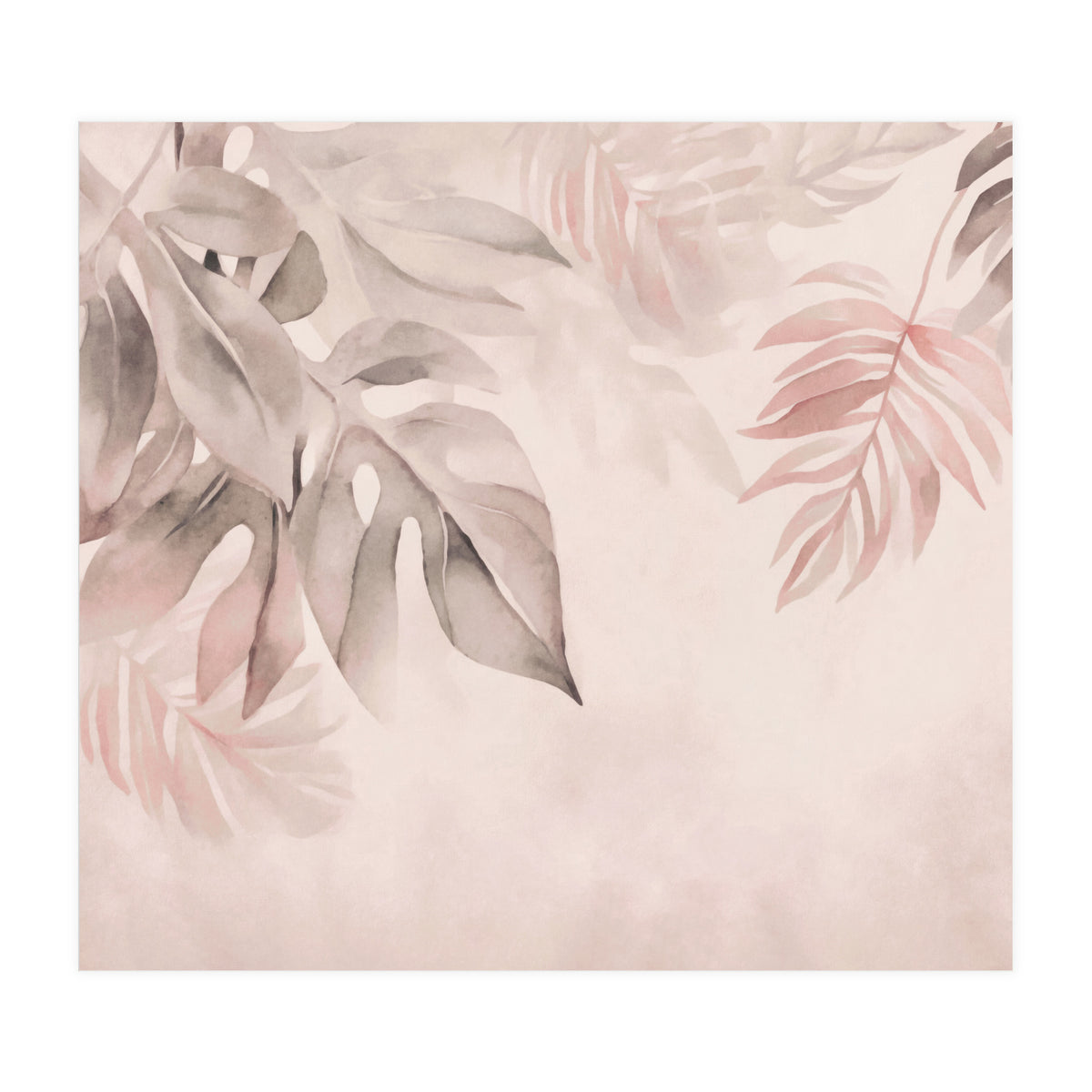 Gentle Leaf Tropical Whispers Watercolor Blush (Print Only)