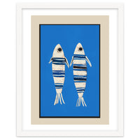 Minimal Fish On Blue