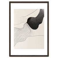 Abstract Black And White Organic Flowing Lines Art