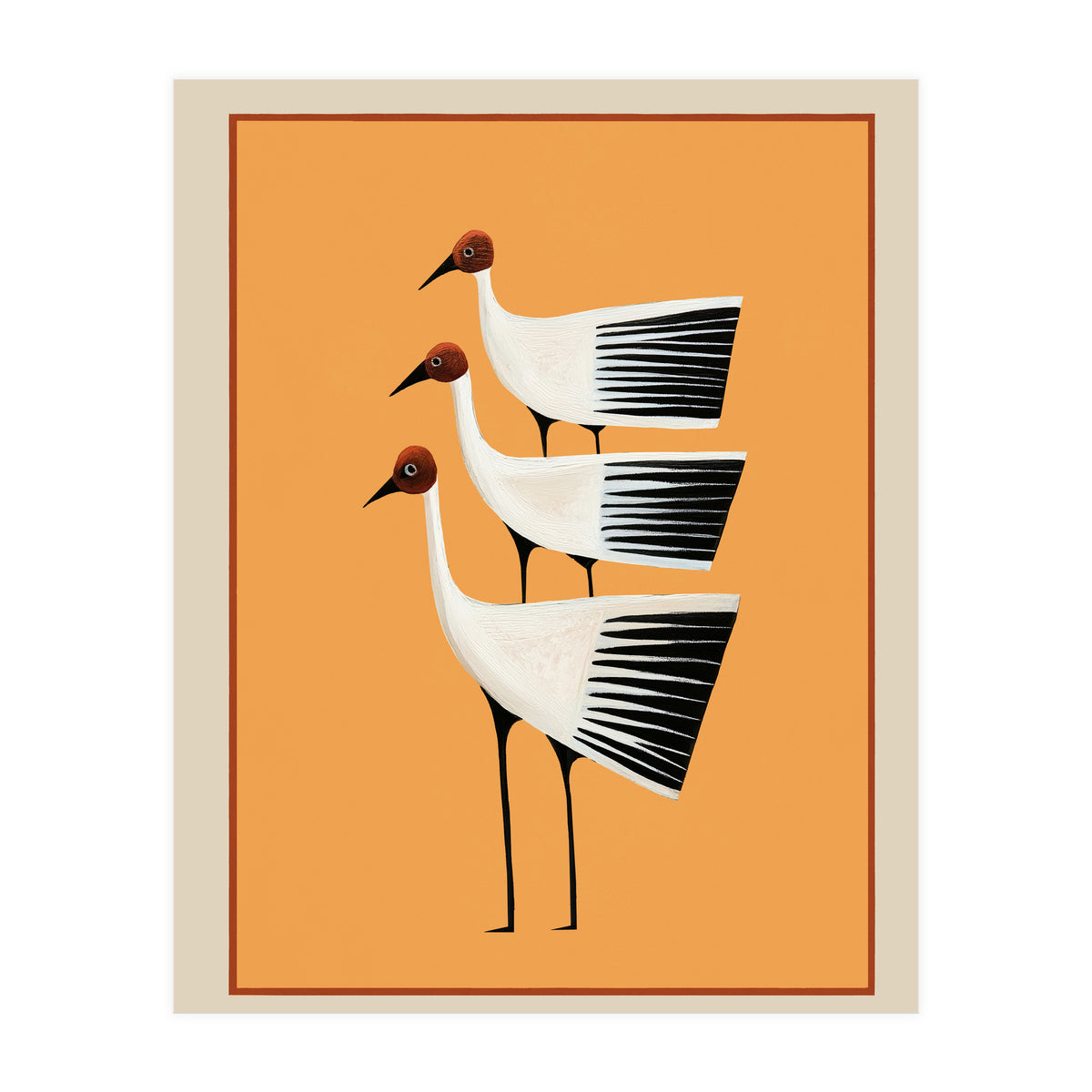 Striped Bird Trio II (Print Only)