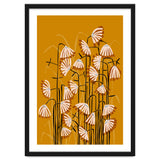 Linocut Flower Meadow Mustard Yellow thumbnail
