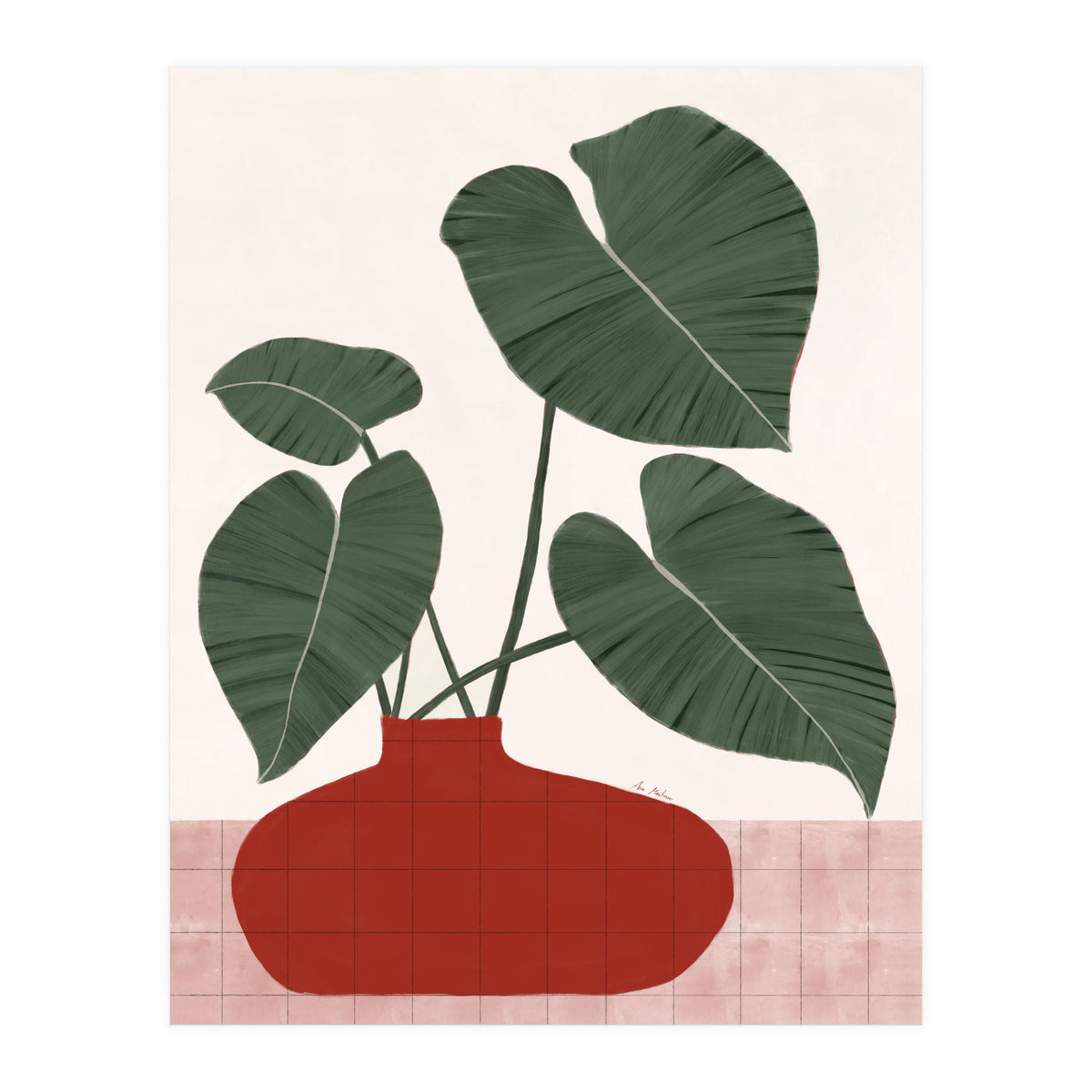 Philodendron Gloriosum plant (Print Only)