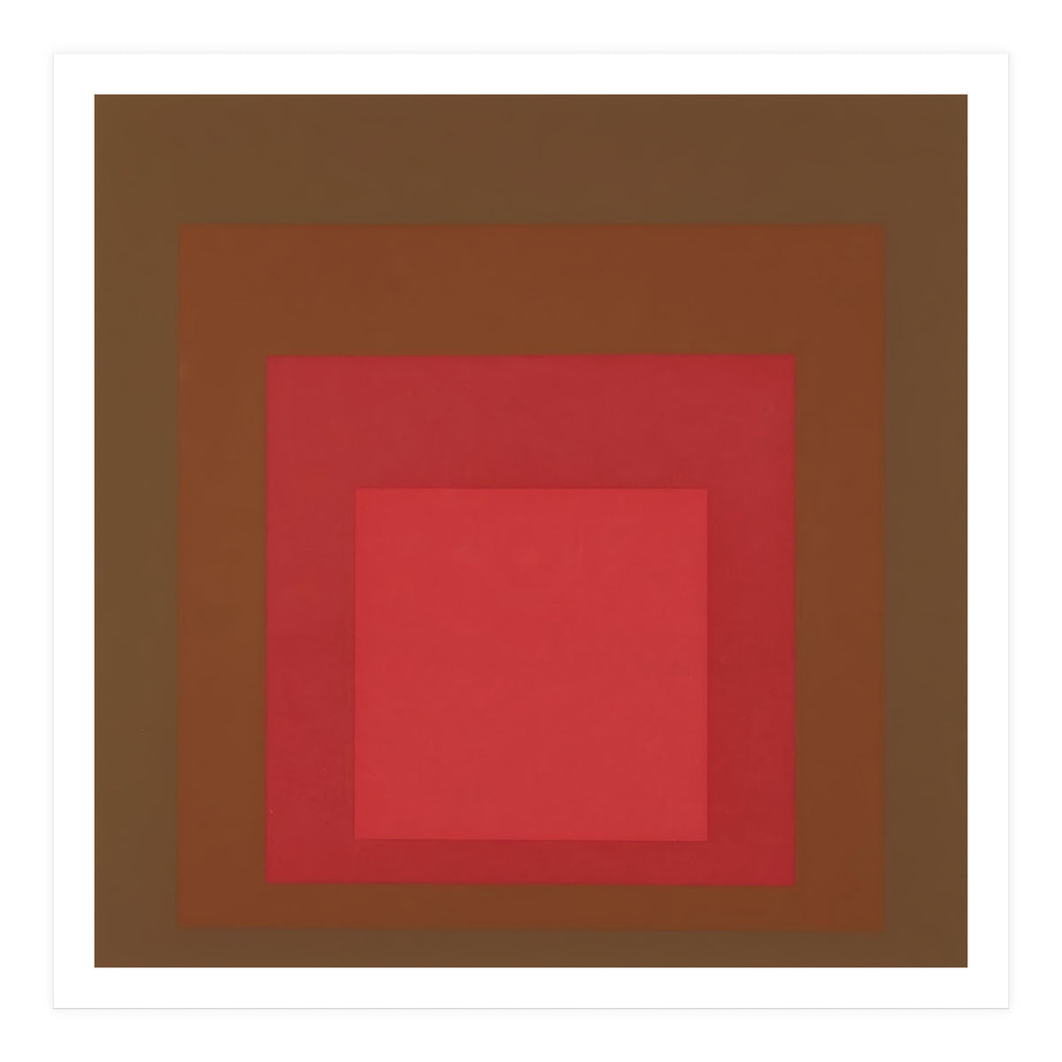 JOSEF ALBERS - HOMAGE TO THE SQUARE, RED, BROWN  (Print Only)