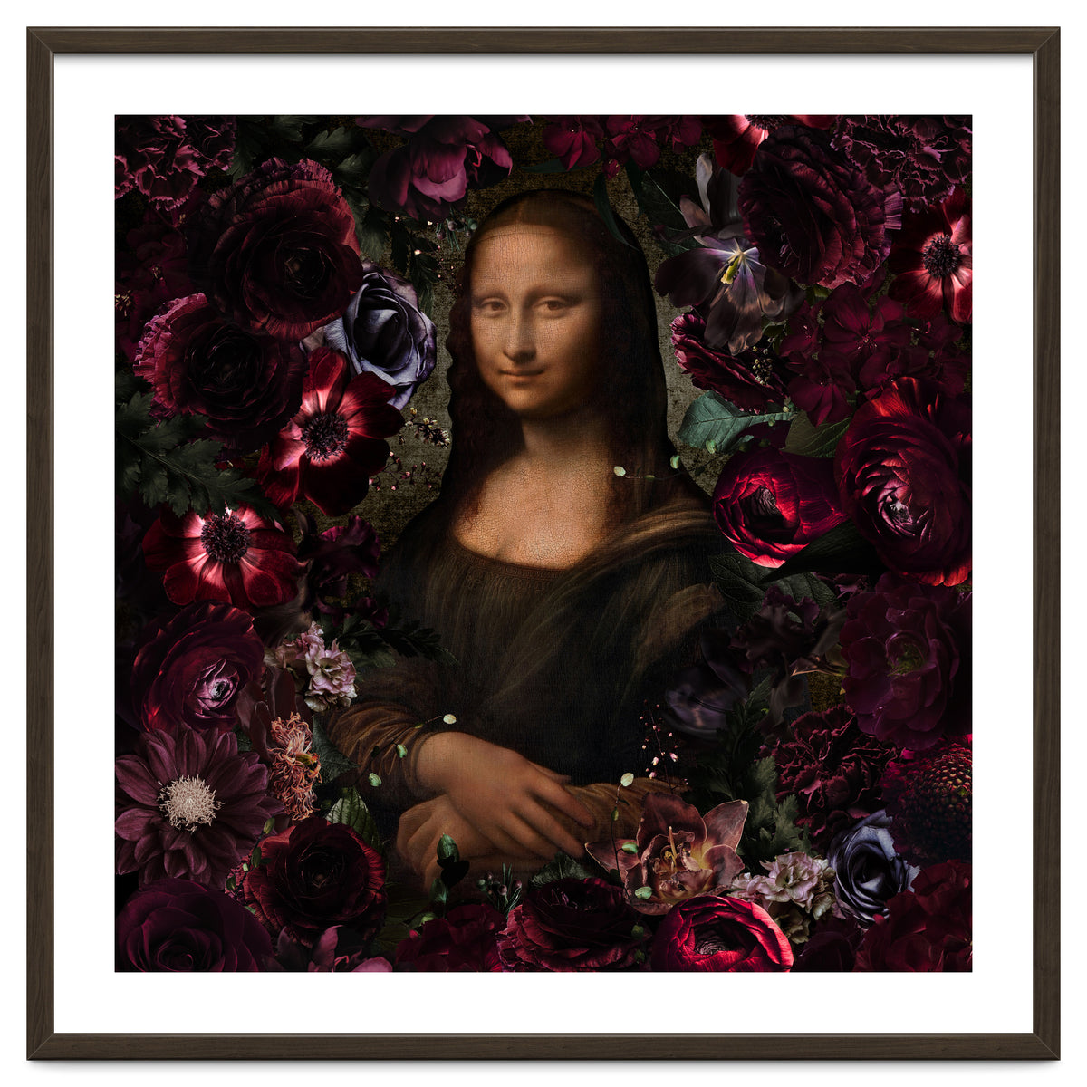 Mona Lisa And Dark Flowers
