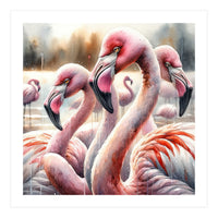 Watercolor Flamingos (Print Only)