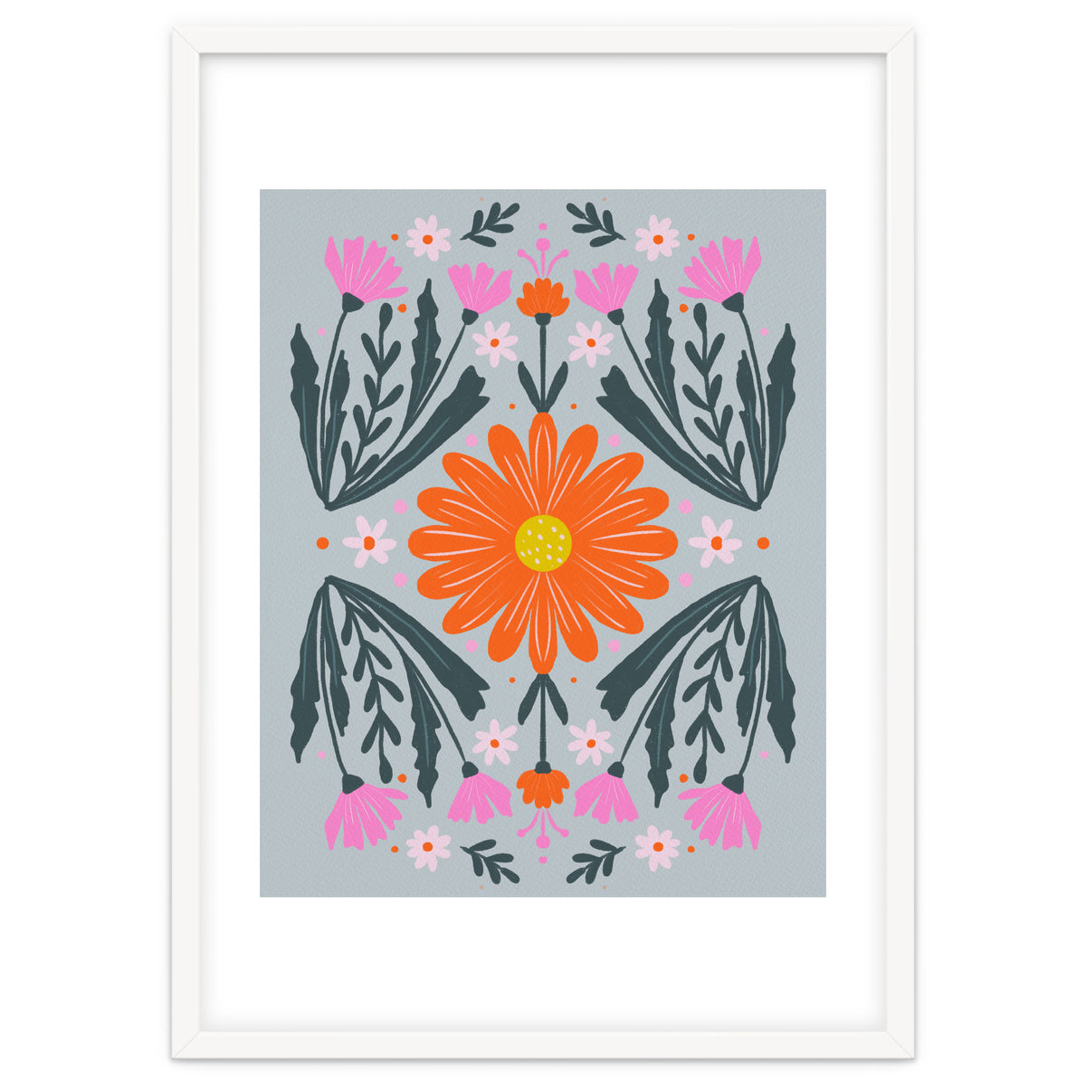 Orange Flower with pink buds