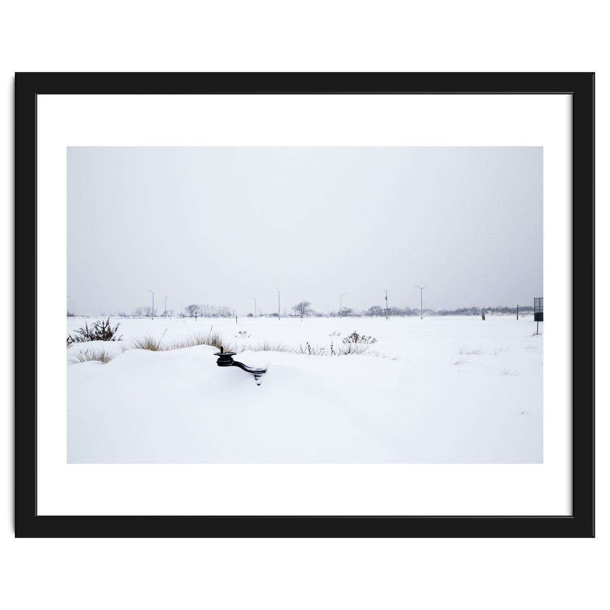 Drinking fountain covered with snow
