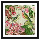 Exotic Lush Rainforest With Colorful Parrots And Flowers thumbnail