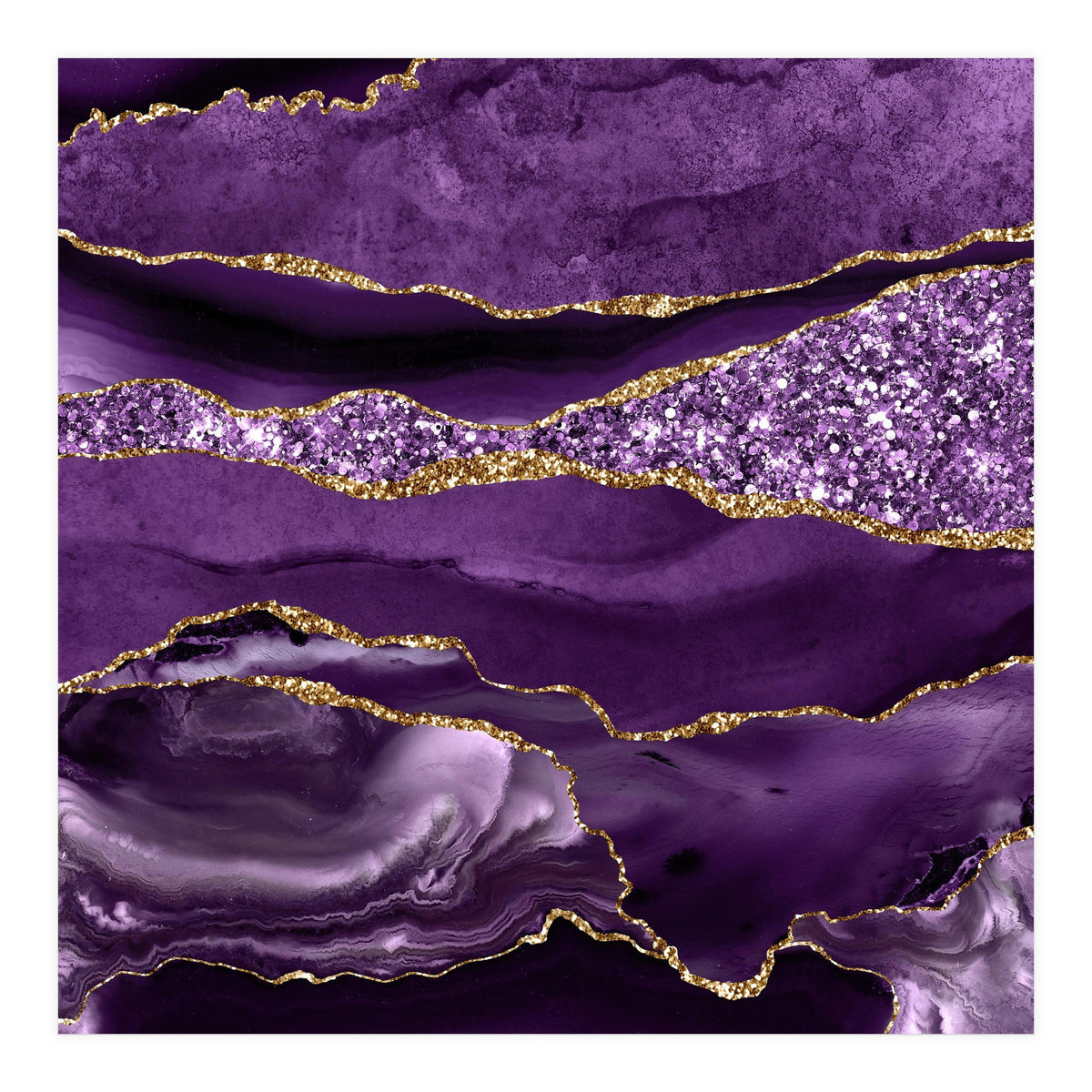 Agate Glitter Ocean Texture 01 (Print Only)
