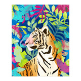 Tropical Tiger, Animal Jungle Watercolor Painting, Nature Travel Wild Botanical (Print Only) thumbnail