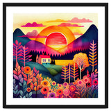 Folk Sunset Over Mountain Lake thumbnail