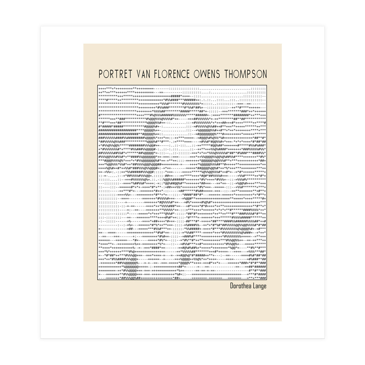 Portret Van Florence Owens Thompson (ascii Art) (Print Only)