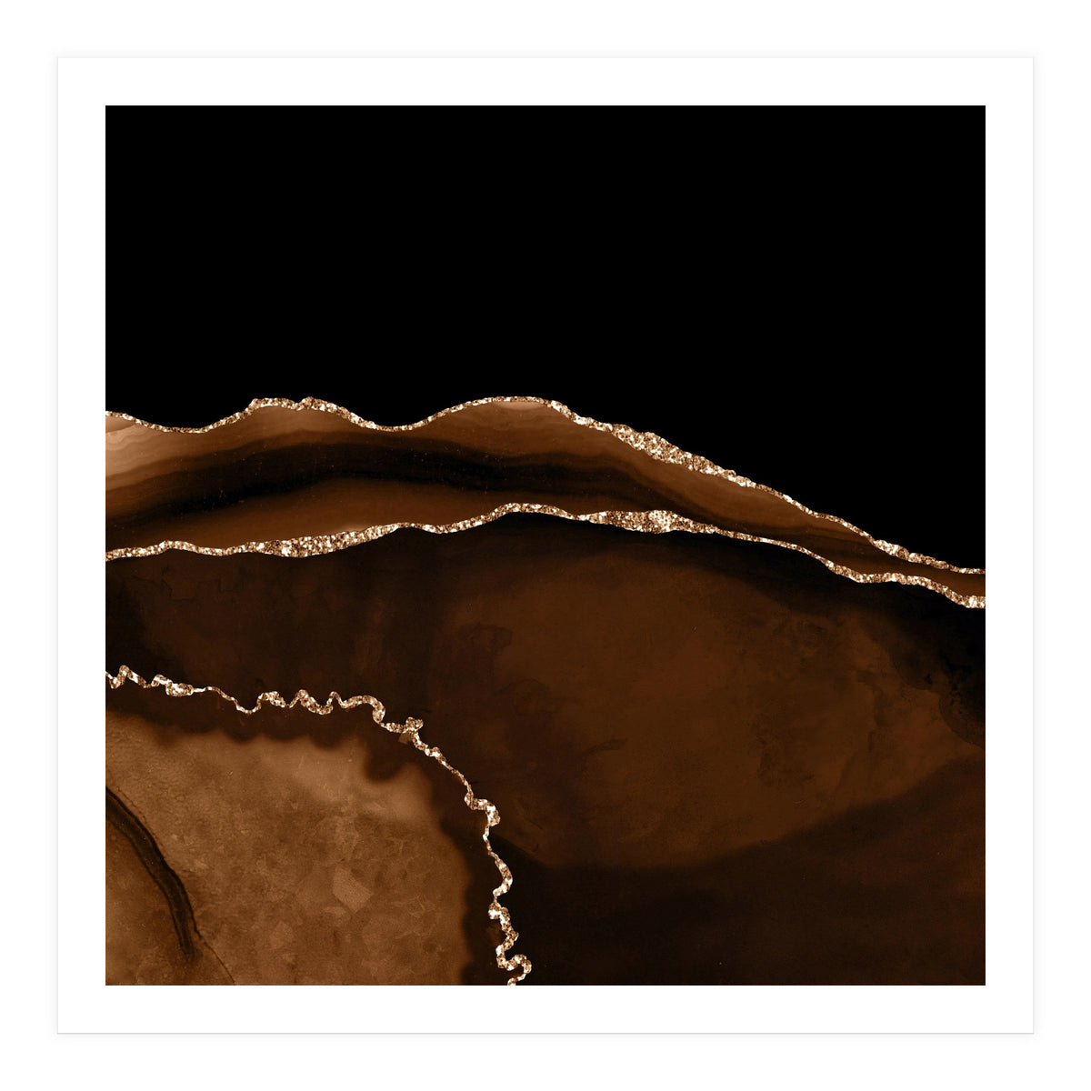 Brown & Gold Agate Texture 05 (Print Only)