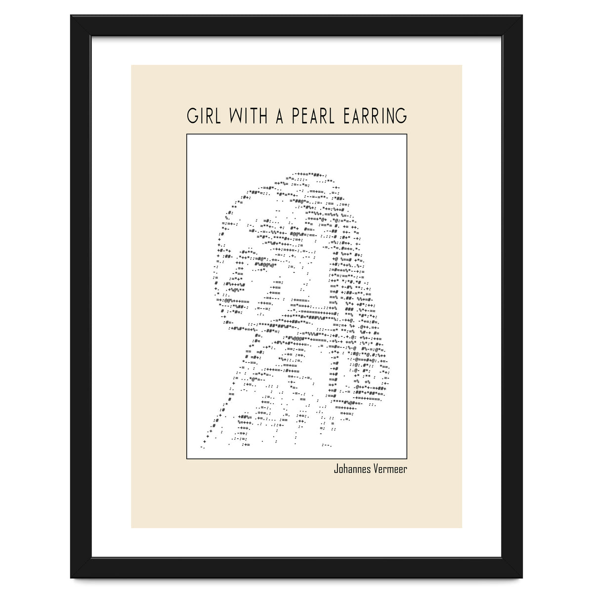 Girl With A Pearl Earring Johannes Vermeer Ascii Art