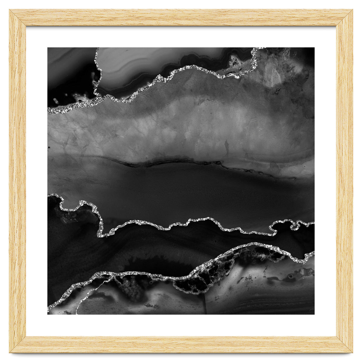 Black & Silver Agate Texture 02