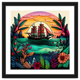 Folk Sunset Sailing Ship thumbnail